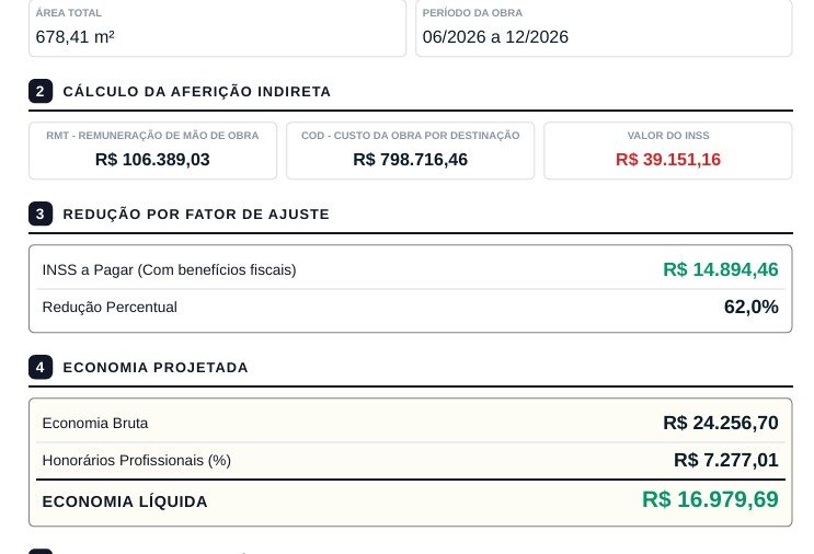 INSS de obra caro
